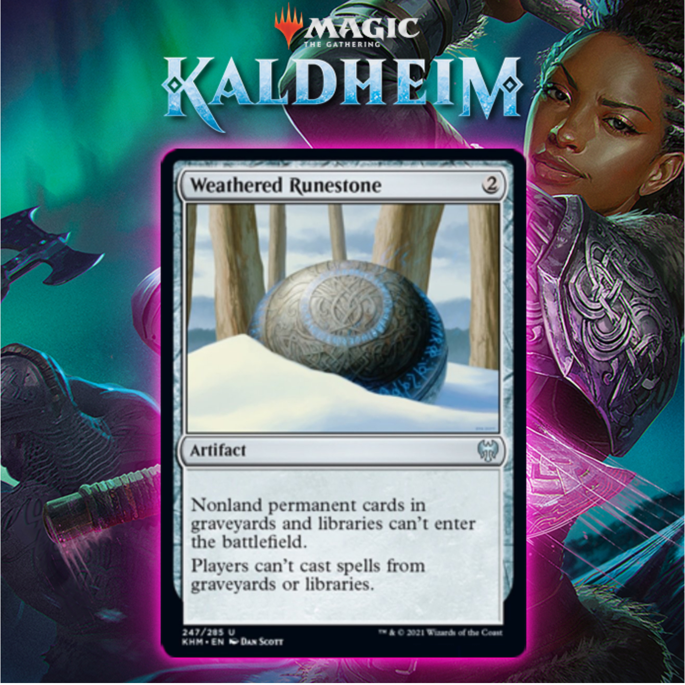 Kaldheim’s Weathered Runestone Latest Graveyard Hate Card