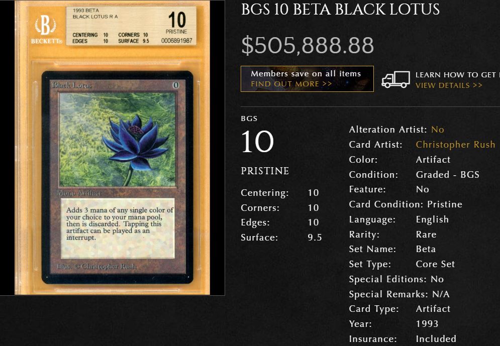 Heritage To Auction Off High-Grade Beta Black Lotus - Star City Games