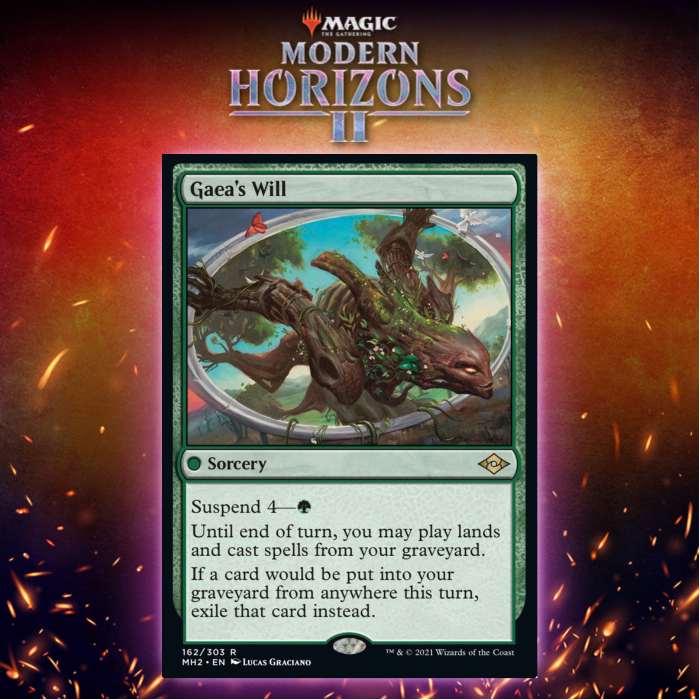 Green Gets Yawgmoth’s Will Variant In Gaea’s Will In Modern Horizons 2