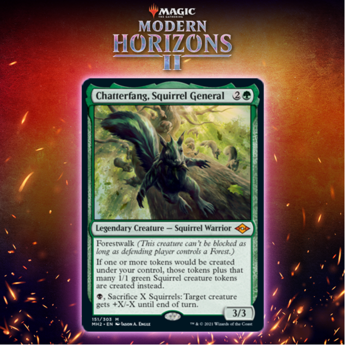 Green Gets New Squirrel Commander In Chatterfang, Squirrel General In Modern Horizons 2