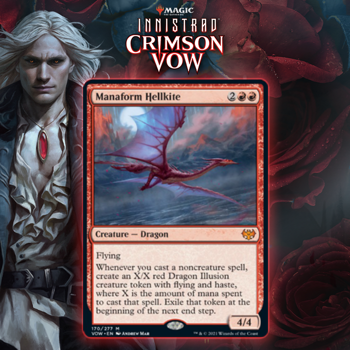Red Gets Unique Mythic Rare Dragon In Manaform Hellkite In Innistrad: Crimson Vow