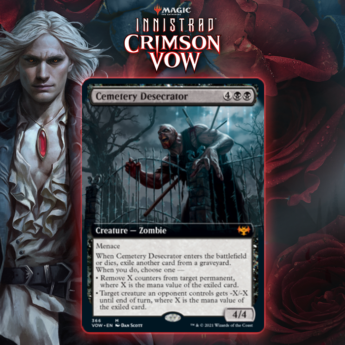 Black Gets Graveyard Hating Mythic Rare Zombie In Cemetery Desecrator In Innistrad: Crimson Vow