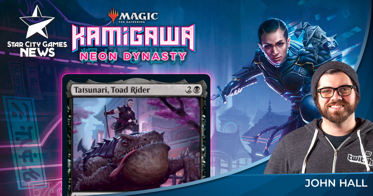 MTG Tatsunari, Toad Rider – Black Legendary Ninja Creature Card From Kamigawa: Neon Dynasty - View #2