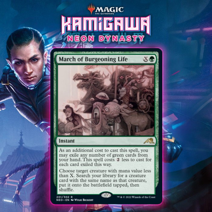 Green Receives New Creature Tutor In March Of Burgeoning Life From Kamigawa: Neon Dynasty